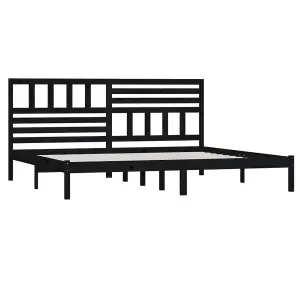 Berkfield Bed Frame Black Solid Wood Pine 200x200 cm