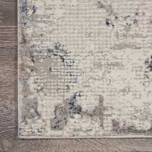 Ivory Grey Modern Floral Optical 3D Living Room Bedroom & Dining Room Rug-160cm X 221cm