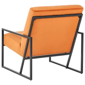 Beliani Modern Armchair DELARY Velvet Orange