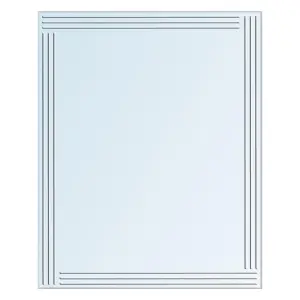 Showerdrape Kensington Rectangular Wall Mounted Frameless Diamond Cut Bathroom Mirror 60 x 45cm