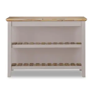 Florence Truffle Breakfast Bar Kitchen Island with Shelves