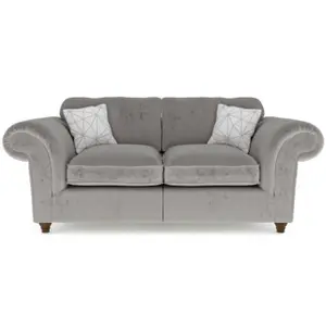 Windsor 2 Seater Silver Sofa - Brown Feet