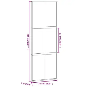 Berkfield Sliding Door White 76x205 cm Tempered Glass and Aluminium