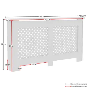 Vida Designs Oxford Large White Radiator Cover