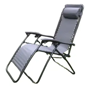 Grey Zero Gravity Garden Reclining Chair Sun Lounger Recliner Outdoors Summer Patio