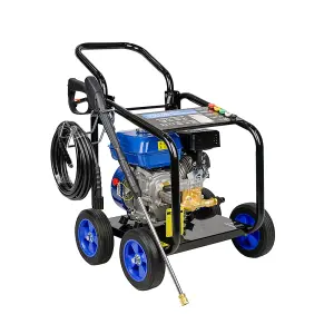 POLLOR Petrol Pressure Washer 7HP 3500 PSI Power Jet Patio Wash 242 Bar High Power With 5 Nozzles