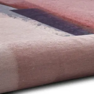 Luxurious Rose Luxurious Modern Abstract Easy To Clean Rug For Living Room Bedroom & Dining Room-150cm X 230cm