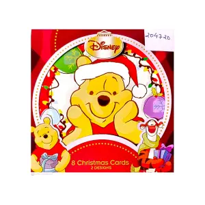 Winnie the Pooh Tigger Christmas Card (Pack of 8) Yellow/Red/White (One Size)