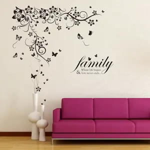 Walplus New Huge Butterfly Vine Family Quote Wall Sticker Wall Art Decorations