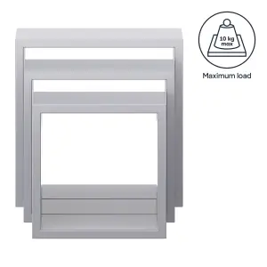 GoodHome Rigga Silver effect Cube shelf (L)23cm x (D)9.8cm, Set of 3