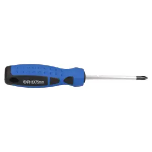 PH1 x 75mm Phillips Cross Headed Screwdriver with Magnetic Tip Rubber Handle