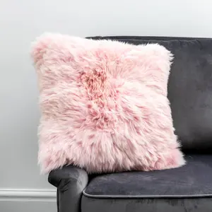 Genuine Blush Pink Sheepskin Cushion