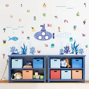 Walplus Combo Kids Ocean World Wall Sticker - Walplus Alphabet PVC