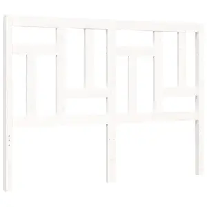 Berkfield Bed Frame with Headboard White Small Double Solid Wood