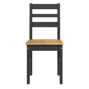 PAIR of ladder back chair Linea pine black waxed pine