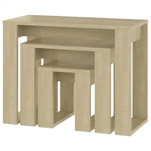 Gobao Nesting Tables 3 pcs Engineered Wood (Set of 3) White / Black