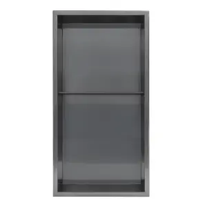 Thermopanel 304 Stainless Steel Recess Shower Niche Shelved - Noir Black (305x610x103mm)