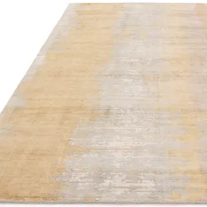 Gold Abstract Modern Rug Easy to clean Living Room and Bedroom-120cm X 170cm