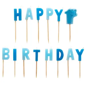 Amscan Happy 1st Birthday Boy Pick Candles (Pack Of 14) Blue (One Size)