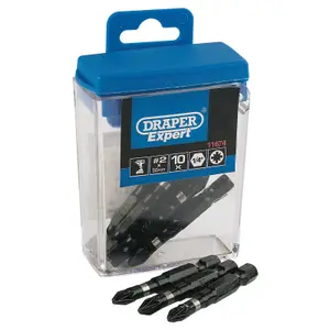 Draper No. 2 PZ x 50mm Type Impact Bits 10 Piece 11674