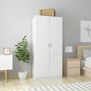 Wardrobe High Gloss White 80x52x180 cm Engineered Wood