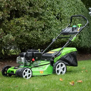 51cm 171cc 4-Stroke Petrol Lawnmower - Hand-Propelled Manual Grass Cutter Mower