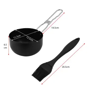 BBQ Saucepan Set with Silicone Brush - Black