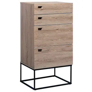 4 Drawer Chest Light Wood ACRA