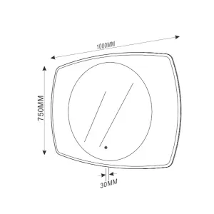 Murphy LED Illuminated Backlit Bathroom Mirror (H)750mm (W)1000mm