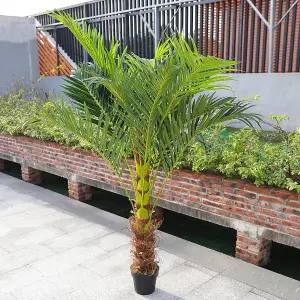 180cm H Garden Decoration Artificial Green Palm Tree with Plastic Flowerpot