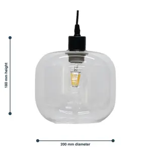 First Choice Lighting Bletch Clear Glass Easy Fit Pendant Shade