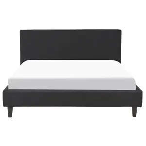 Fabric EU Double Size Bed Black FITOU