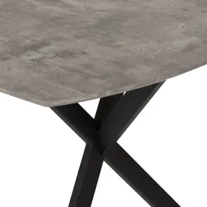 Athens Dining Table in Concrete Effect and Black