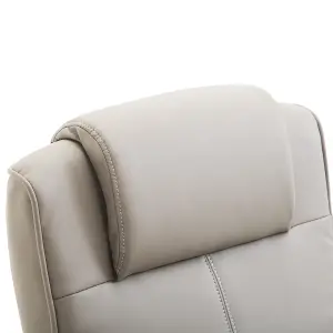 HOMCOM Adjustable PU Leather Recliner Swivel Executive Reclining Chair High Back Armchair Lounge Seat Grey