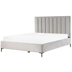 Velvet EU Super King Size Ottoman Bed Grey SEZANNE