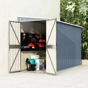 Berkfield Wall-mounted Garden Shed Grey 118x288x178 cm Galvanised Steel