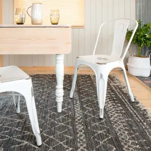 Neutral Charcoal Grey Striped Woven Flatweave Easy Clean Durable Soft Indoor Outdoor Area Rug 120x170cm