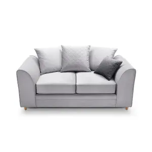 Chicago Velvet 2 Seater Sofa in Light Grey