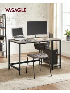 VASAGLE Computer Desk, Writing Desk With 2 Shelves On Left Or Right, Work Table For Office Living Room, Steel Frame, Industrial