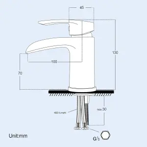 Nes Home Ari Waterfall Basin Mono Mixer Tap & Waste Chrome