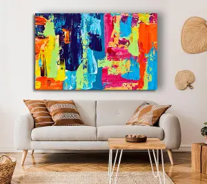 Vibrant Patchwork Blobs Canvas Print Wall Art - Medium 20 x 32 Inches