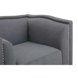 Interiors By Premier Comfortable Grey Fabric Chair, Elegant Armchair For Bedroom, Robust Modern Armchair For Livingroom