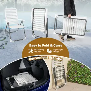 Costway Patio Folding Chair Adjustable Reclining High Back Folding Chair 7-Level Height