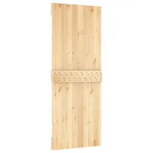 Berkfield Sliding Door with Hardware Set 80x210 cm Solid Wood Pine