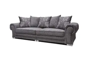 Furniture Stop - Lillatorg™ 4 Seater Sofa in Grey Fabric