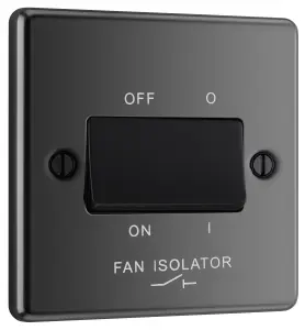 GoodHome 10A Rocker Raised rounded Control switch Black