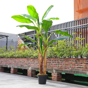 3 Trunk Garden Decoration Artificial Banana Tree in Pot 180 cm