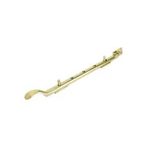 Dart Classic Victorian Spoon End Window Casement Stay - Polished Brass (12 Inch)