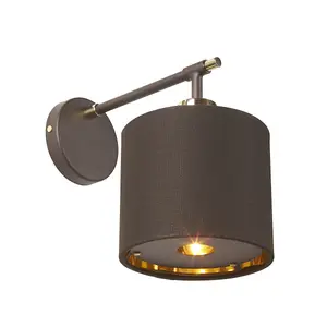 Wall Light Retro Style Brown Highly Polished Brass LED E27 40W