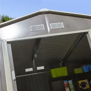 10 x 8 Double Door Metal Apex Shed (Light Grey)